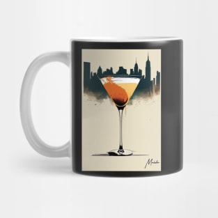 Sophisticated Sips: The Manhattan Cocktail in Stylized Sketch Mug